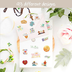 24 Sheets Christian Jesus Stickers for Kids Adults, Waterproof Adhesive Inspirat