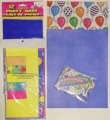 Birthday Party Pack/Scrap Paper-Vellum- Die Cuts-Gift Bags Tags And Tissue/New