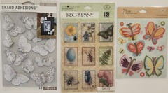 Lot Of 10 JOLEE’S BOUTIQUE K&Co Sticko Scrapbooking Stickers BUTTERFLIES