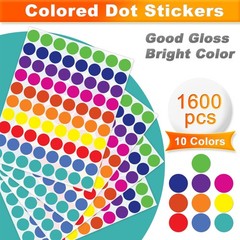 1600 Pcs Color Dot Stickers – 3/4″ Round Coded Labels for Organization in Off…