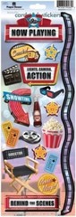 Movies Theatre Camera Action Director Popcorn Tickets Show Paper House Stickers
