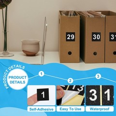 1.5″ Consecutive Number Stickers 1 Set Self Adhesive Number Decals Black