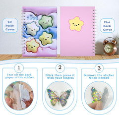 Reusable Sticker Collecting Book with Puffy Cover, A5 Size with 40 Sheets Releas