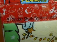 2 Peanuts Snoopy Woodstock Charlie Brown Christmas Stickers Heartline reusable
