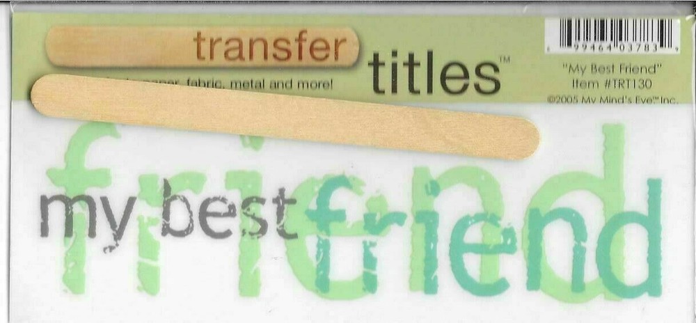 MY MINDS EYE My Best Friend Rub On Transfer Titles Friendship