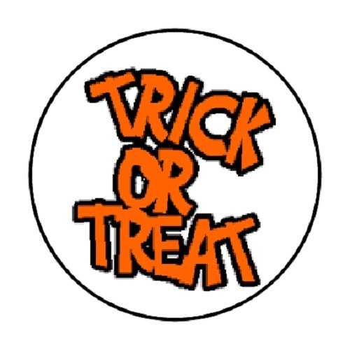 48 HALLOWEEN TRICK OR TREAT ENVELOPE SEALS LABELS STICKERS 1.2″ ROUND
