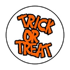 48 HALLOWEEN TRICK OR TREAT ENVELOPE SEALS LABELS STICKERS 1.2″ ROUND
