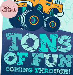 Birthday Card for Kids (Monster Truck Sticker)