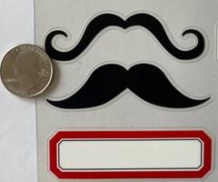 I LOVE MUSTACHE Mylar Stickers (9pc)MAMBI•For Notebooks•Binders •School Supplies