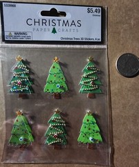 Christmas Trees 3D Stickers – 6 PC- Christmas Paper Crafts