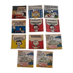 (Lot of 11) 1970’s Peanuts Snoopy, Charlie Brown, Linus, Lucy 3 x 3 Stickers NOS