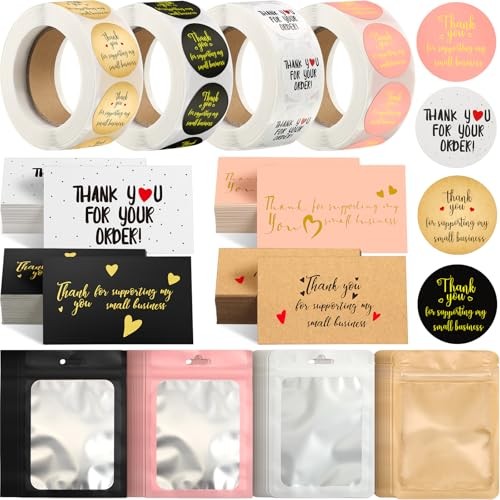 2280 Pcs Cards and Stickers Small Business Packaging Thank You Classic Color