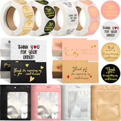 2280 Pcs Cards and Stickers Small Business Packaging Thank You Classic Color