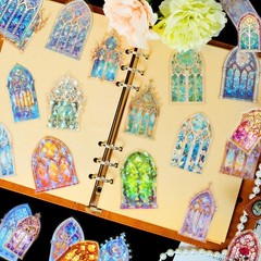 30-Piece Holographic Clear Stained Glass Window Stained-glass