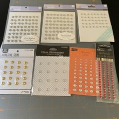 HUGE LOT Joann Scrap Essentials + More- Faux Eyelets Gems Rhinestones