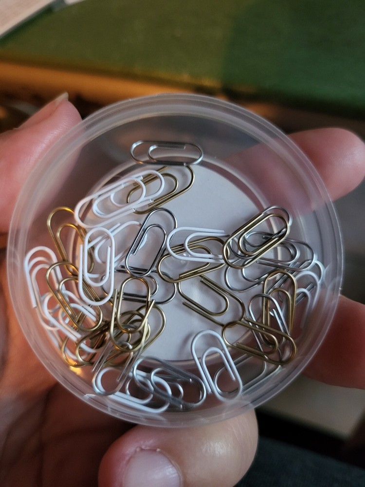 Stampin Up Retired MINI PAPER CLIPS Gold Silver White 36 Pieces NEW RARE HTF