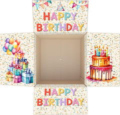 8 Pcs Birthday Gift Box Stickers, Happy Birthday Stickers for Adults