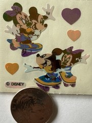 OPAL SKATING MICKEY & MINNIE Stickers(10pc)Disney•Cartoon Character•Card Making•