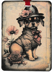 Collage Art Junk Journaling Cards/Tags; Steampunk Animals; 6 pcs 4″ x 6″