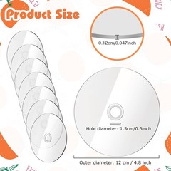 Flutesan 50 Pieces Clear Cds for Painting 4.8″ Blank Decoration