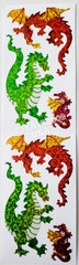 JILLSON & ROBERTS HAMBLY STICKERS PRISMATIC GLITTER SHEET DRAGONS FANTASY