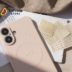 OIIKI 640pcs Small Metal Letter Number Stickers, 3D 0.16 inches, Gold