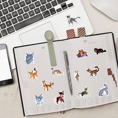 60PCS Warriors Cat Stickers for Kids Teens Adults, Cartoon Kids Stickers for …