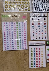 Vintage LOT Thickers American Crafts Puffy Scrapbook Stickers Letters /Dots/Gems