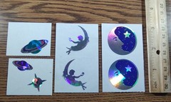 Vintage 90’s Mrs. Grossman’s Planets Stars Prismatic Sticker Mod Lot Of 6 S306