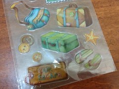 Mark Richards Glitter Travel Stickers Suitcase Globe Map New Sealed