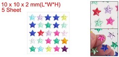 5 Sheet Star Gem Stickers 10mm, Self Adhesive Rhinestones Jewel Sticker Colorful