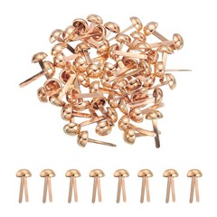 80Pcs Brads Paper Fasteners, 6×13 mm Metal Round Head Split Pins, Rose Gold