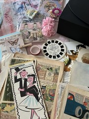 Lot Mixed Vintage and New Ephemera & Things Junk Journal Scrapbook Diary Boards