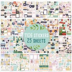 Aesthetic Greenery Planner Stickers for Fun Planning – 1100+ Multicolor