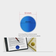300pcs 2 inch Bright Blue Metallic Certificate Sealing Labels with Serrated E…