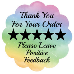 Thank You Stickers 5 Star Feedback Labels Small Business Packaging