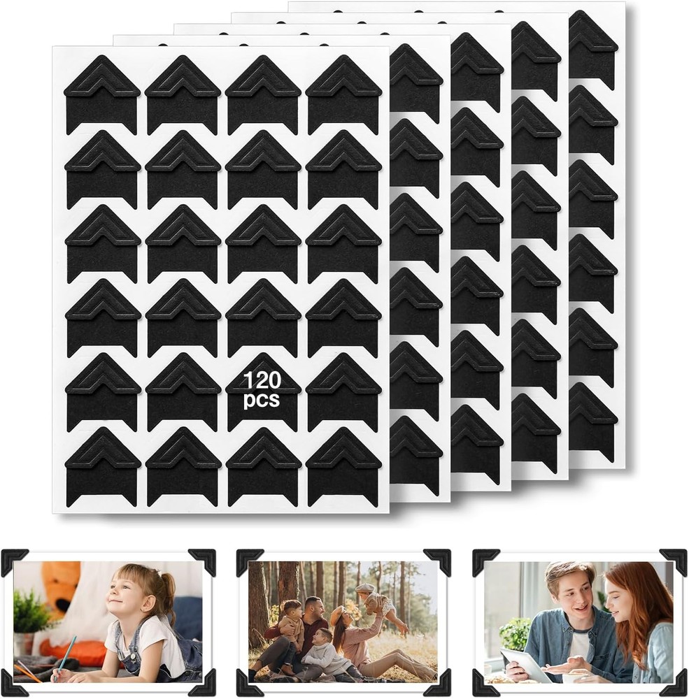 CHIALLCO Acid Free Photo Corners Self-Adhesive, 120 Pcs Premium Photo Corners