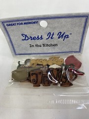 Dress It Up In The Kitchen Button Embellishments Pack Java Pasta Wine