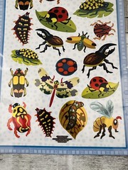 Bug Theme Sparkling Stickers Ladybug Caterpillar Beetle Bees Scrapbooking