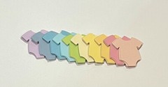 120 Pc Baby Outfit Die Cuts With Hanger 3 Sizes, 10 Colors, So Cute!