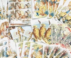 Alice in Wonderland Vintage Printed Cards 50+ Alice Cards Each 1.5×3.5” #AW52