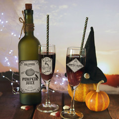 Beverage Bottle Label Waterproof Scary Stickers For Halloween Horror Theme Decor