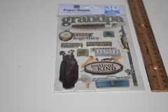 Paper House 3D Grandpa Sticker Fishing Golf Watch Family Man Friend Scrapbooking