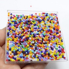 2000 pcs Opaque Glass small Beads 2mm (10/0) + Storage Box Jewelry Making