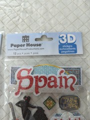 Paper House 3D Stickers, Spain, Brand New, Sealed, 4 Pkgs , 55 Stickers Total