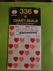 Sticker Pack Hearts Chart Seals 336 Red Pink White Hearts