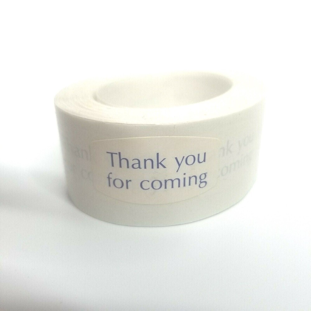 Uline Custom Label Stickers, «Thank You For Coming», 490 pieces, Blue White