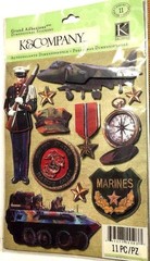 Military Stickers K & COMPANY US Marines Marine Corps Scrapbook Memory 11 Pcs
