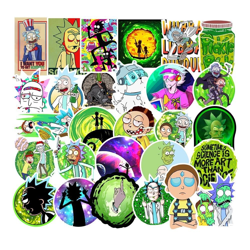 Rick & Morty Stickers Vinyl Decal Humor Fun Cartoon Show Sitcom 100pc (0087#1)