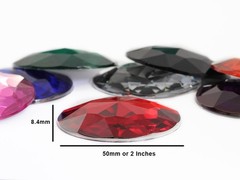 Allstarco 50Mm Extra Large Flat Back Round Acrylic Rhinestones Plastic Circle
